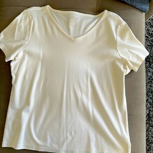LLBean Cream Crew Neck Top